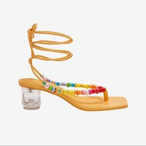 Katy Perry The Cubie Bead Sandal in Honeycomb - Colorful Beaded Strappy Sandals